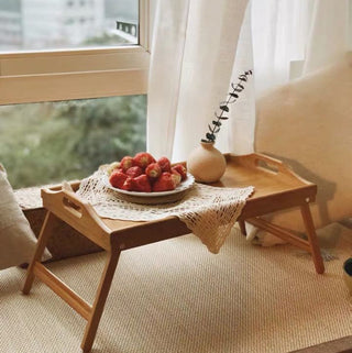 Notebook Table Bed Table Tray Portable Dinner Plate Solid Wood